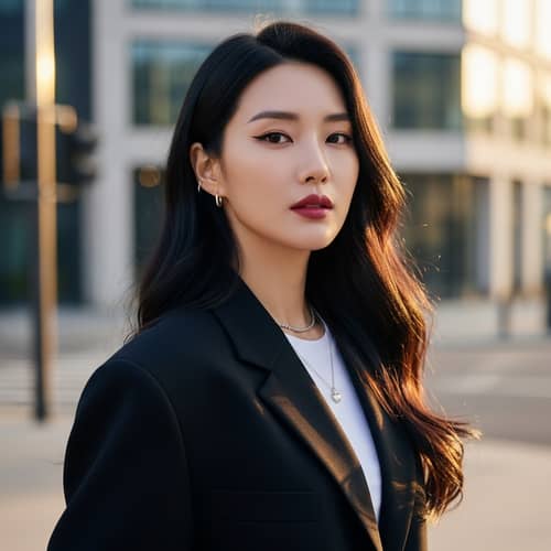 South Korean Actress with Striking Facial Features | Contemporary Style