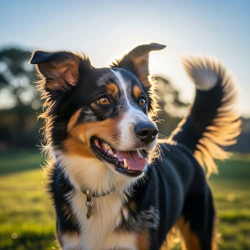 Unique Black, Brown & White Dog: Loyalty & Companionship