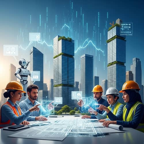 Futuristic AI-Driven Real Estate Development | Vibrant Tech-Integrated Cityscape