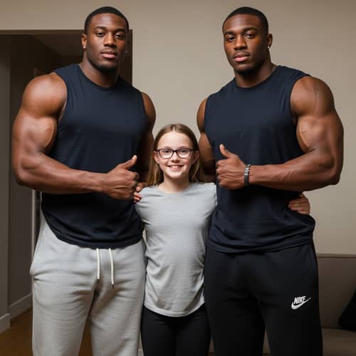 Caucasian Girl with African Descent Brothers: Casual and Fun Moments