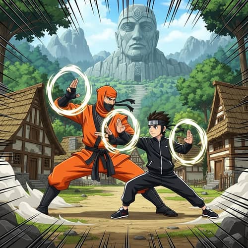 Father and Son Ninja Training in Hidden Village