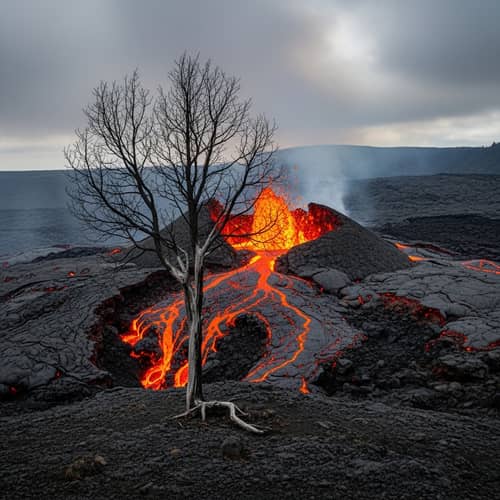 Intense Volcanic Landscape: Desolation and Raw Power