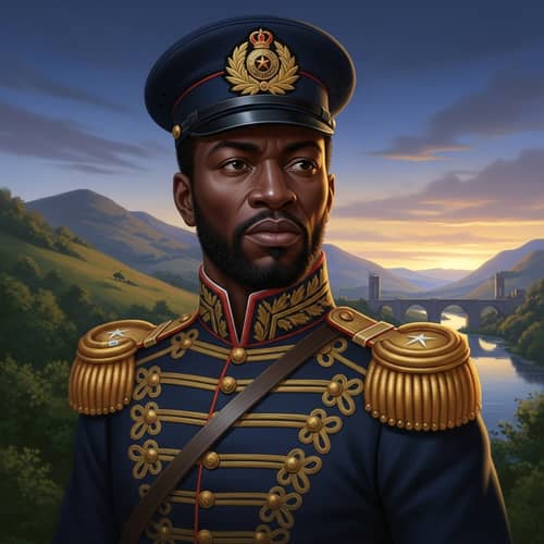 African Military Leader: Gaze of Resolve in Historical Attire