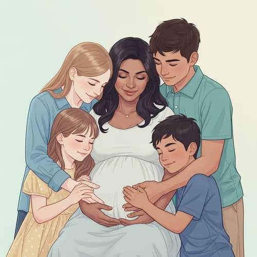 Nostalgic Family Portrait: Loving and Diverse Family
