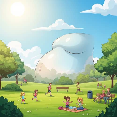 Humorous Instagram Image: Park Scene with Unexpected Twist