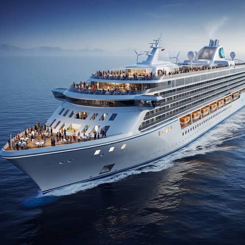 Futuristic Cruise Ship: Modern Design & Diverse Guests