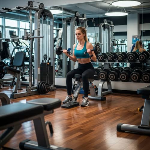 Blonde Girl Exercising in a Modern Gym | Strength & Determination
