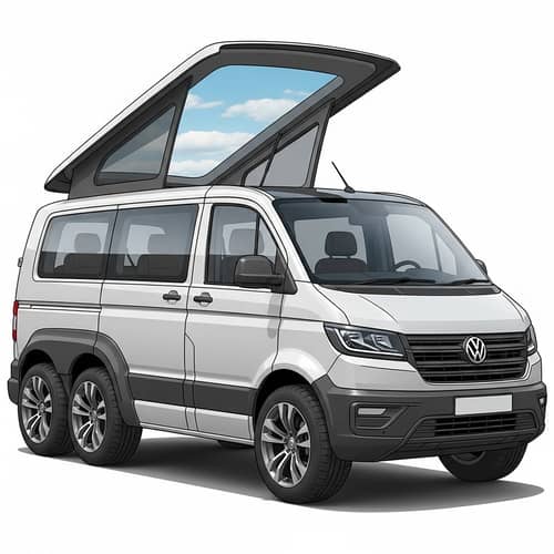 Unique Six-Wheeled Sky-View Van