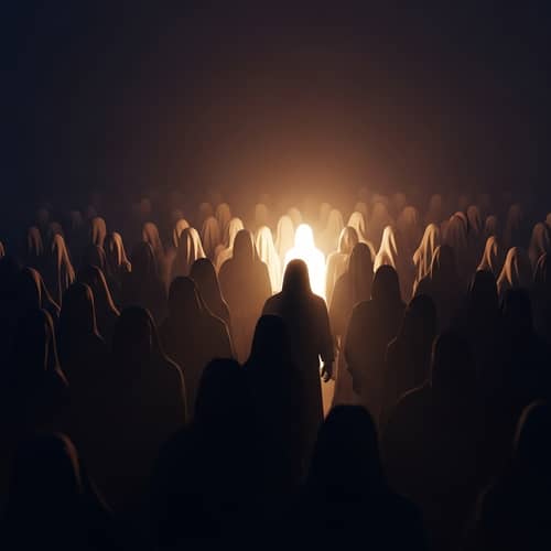Mysterious Human Silhouettes in Radiant Light