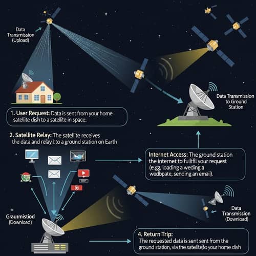 How Satellite Internet Works: Step-by-Step Visualization