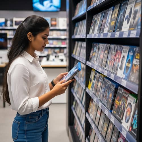 South Asian Girl Shopping for Virtual Reality Games