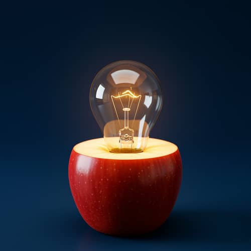 Apple with Light Bulb: A Unique Fusion