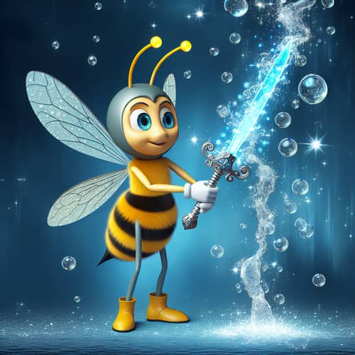 Magical Bee Agent with Enchanted Water Sword