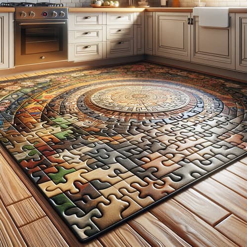 Unique Puzzle Design Kitchen Floor Mat | Intricate Shapes