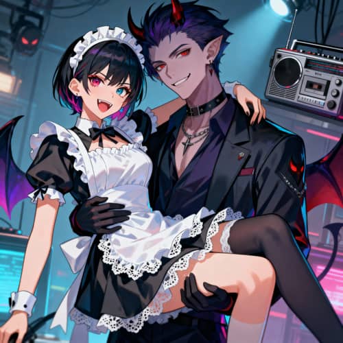 Vox and Alastor: Maid Dress Moments