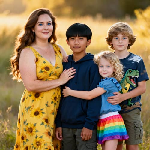 Charming Family Portrait: A Snapshot of Love Charming Family Portrait: A Snapshot of Love
