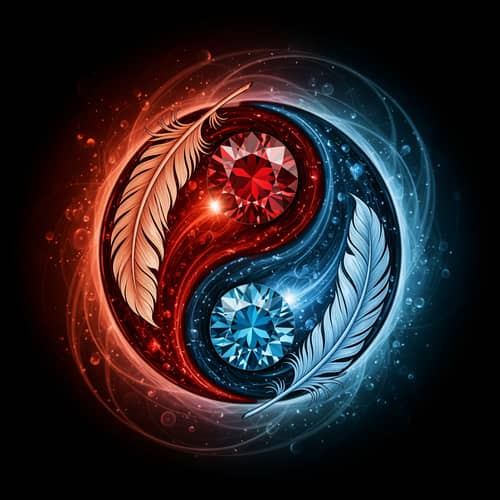 Best Friends Tattoo: Yin-Yang & Gemstone Design