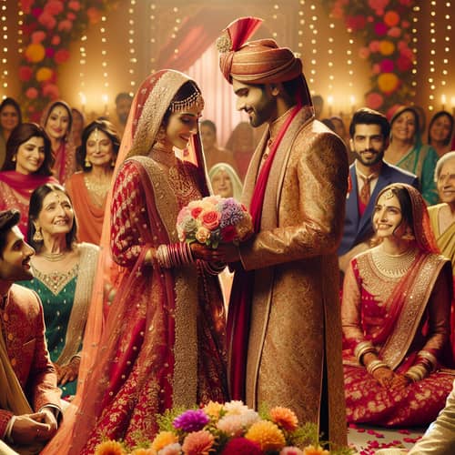 Indian Bride and Groom Wedding Vows Ceremony