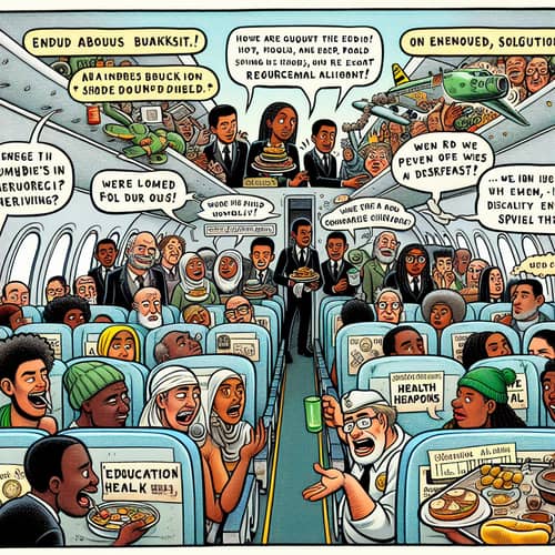 Diverse Airplane Cartoon: Equality & Justice Advocacy Story