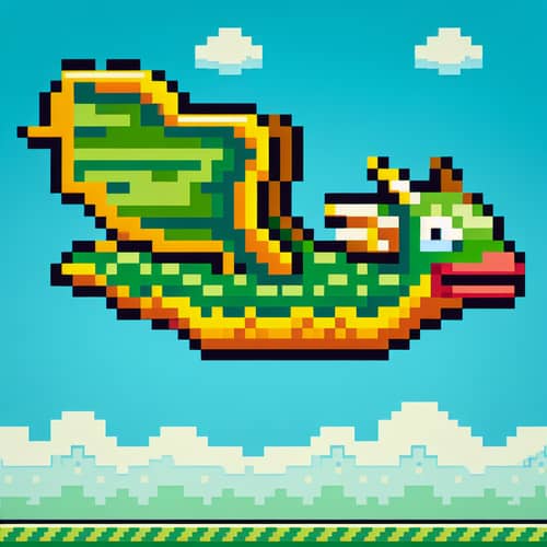 8-bits Pixel Flappy Dragon Game | Fun Arcade-style Play