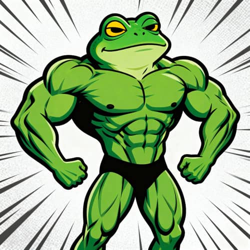 Muscular Pepe the Frog: Strength & Humor Muscular Pepe the Frog: Strength & Humor