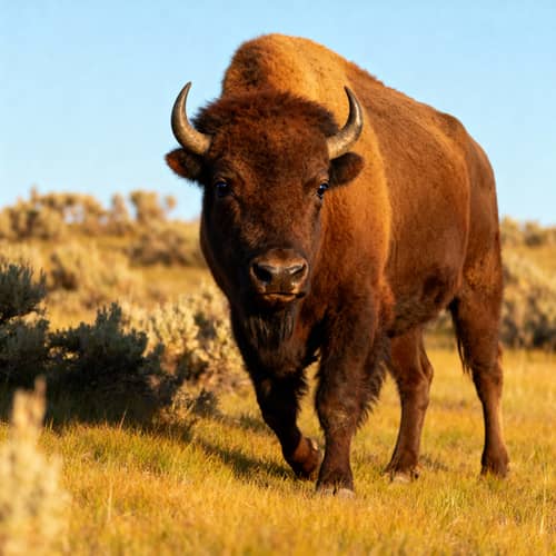 Bison with Excellent Vision - Nature's Mighty Grazer Bison with Excellent Vision - Nature's Mighty Grazer