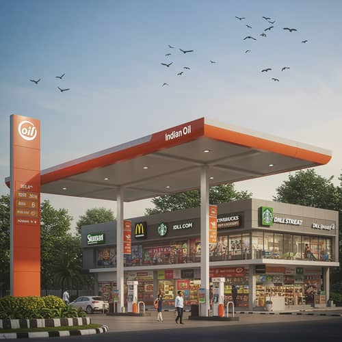 Modern Indian Oil Station with Food Court & Amenities