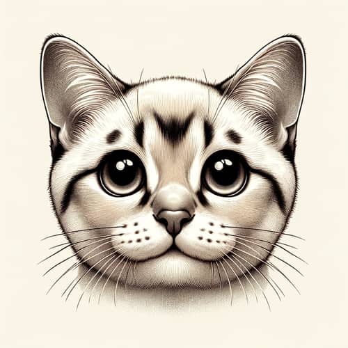 Adorable Domestic Cat with Wide Curious Eyes