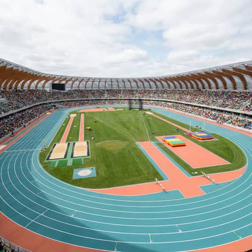 Innovative 9-Lane Track and Field Stadium Design Innovative 9-Lane Track and Field Stadium Design