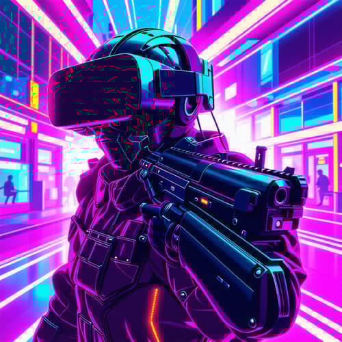 Futuristic Cyberpunk Virtual Reality World | Digital Painting