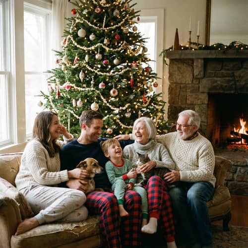 Cozy Family Christmas Photo Ideas