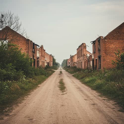 Explore Burnt Brick Ruins on a Dirt Road