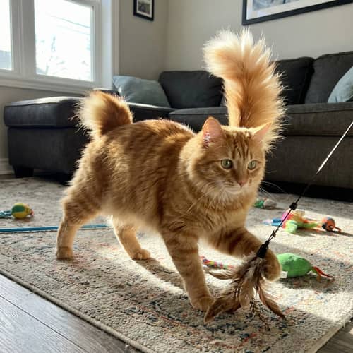 Playful Orange Tabby Cat with Green Eyes Playful Orange Tabby Cat with Green Eyes