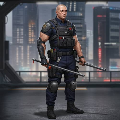 Concept Art of a Security Guard