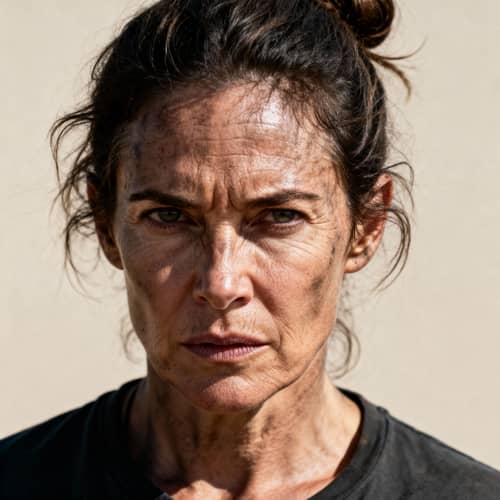 Rugged Middle-Age Woman Mugshot Rugged Middle-Age Woman Mugshot