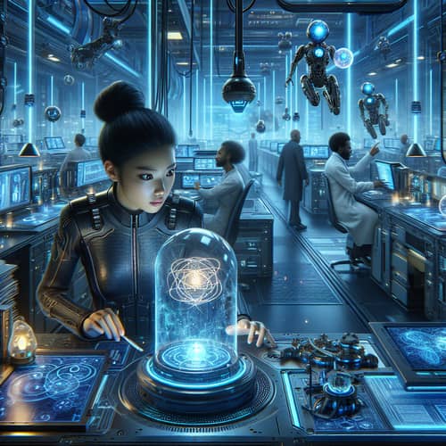 Futuristic Scientific Discovery in High-Tech Lab | New Element Unveiled