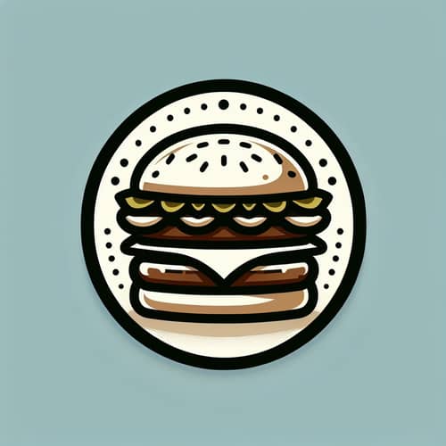 Circular Burger Logo Design - Modern & Inviting