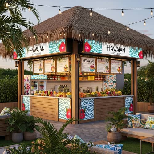 Outdoor Hawaiian Juice & Acai Bowl Bar Design