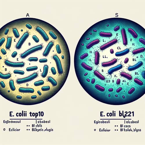 Microscopic View of E. coli TOP10 and E. coli BL21 (DE3)pLysS