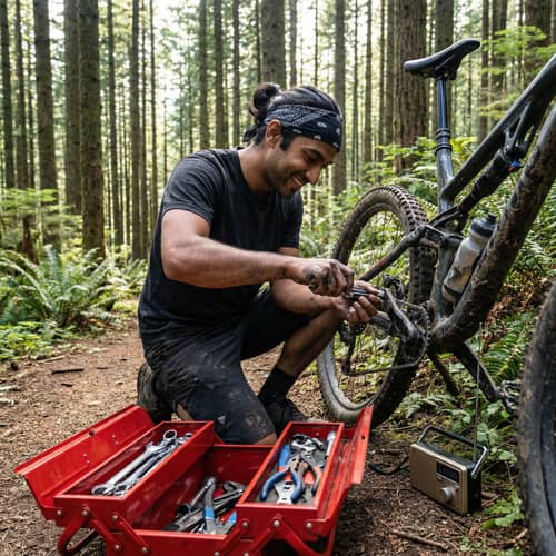 Expert Mountain Bike Repair in Serene Forest Trails Expert Mountain Bike Repair in Serene Forest Trails