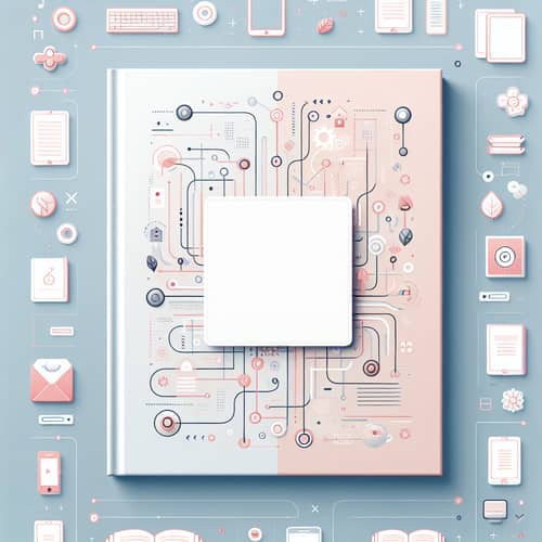 Sophisticated Digital Marketing eBook Cover Design with White Square and Soft Pink Touches