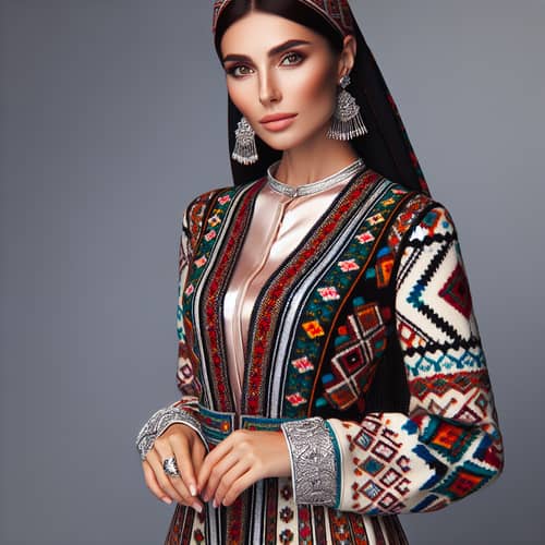 Modern Tatar Woman in Traditional Clothing | Tatar Patterns & Colors