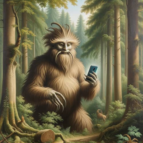 Leshy in Classicism Forest Holding Smartphone