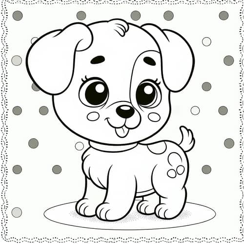 Adorable Dog Coloring Illustration for Children