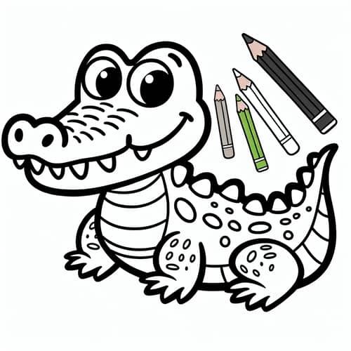 Playful Crocodile Cartoon Illustration for Kids