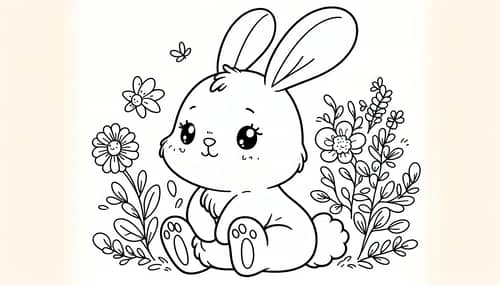 Cute Bunny Coloring Page for Kids