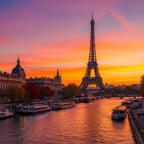 Stunning Paris Sunset with Eiffel Tower View