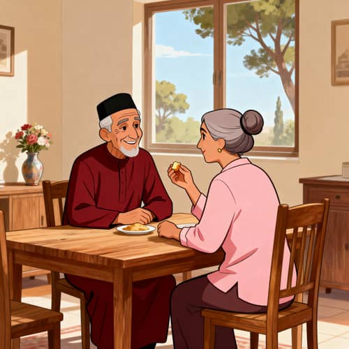 Charming Elderly Egyptian Couple at Home Charming Elderly Egyptian Couple at Home