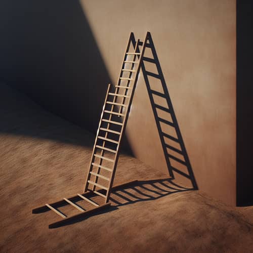 Wooden Ladder Casting Long Shadow | Home Decor Ideas
