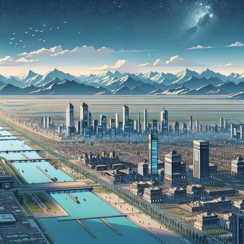 Futuristic Turkmenabat Cityscape - 2023 Inspired Urban Fusion